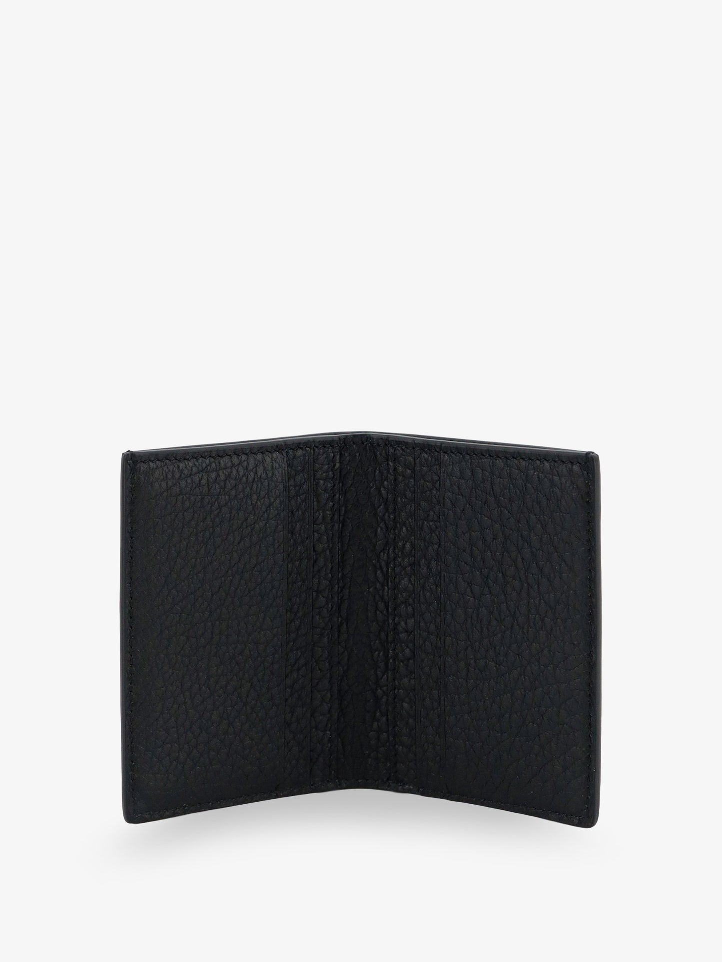Leather card holder with embossed logo