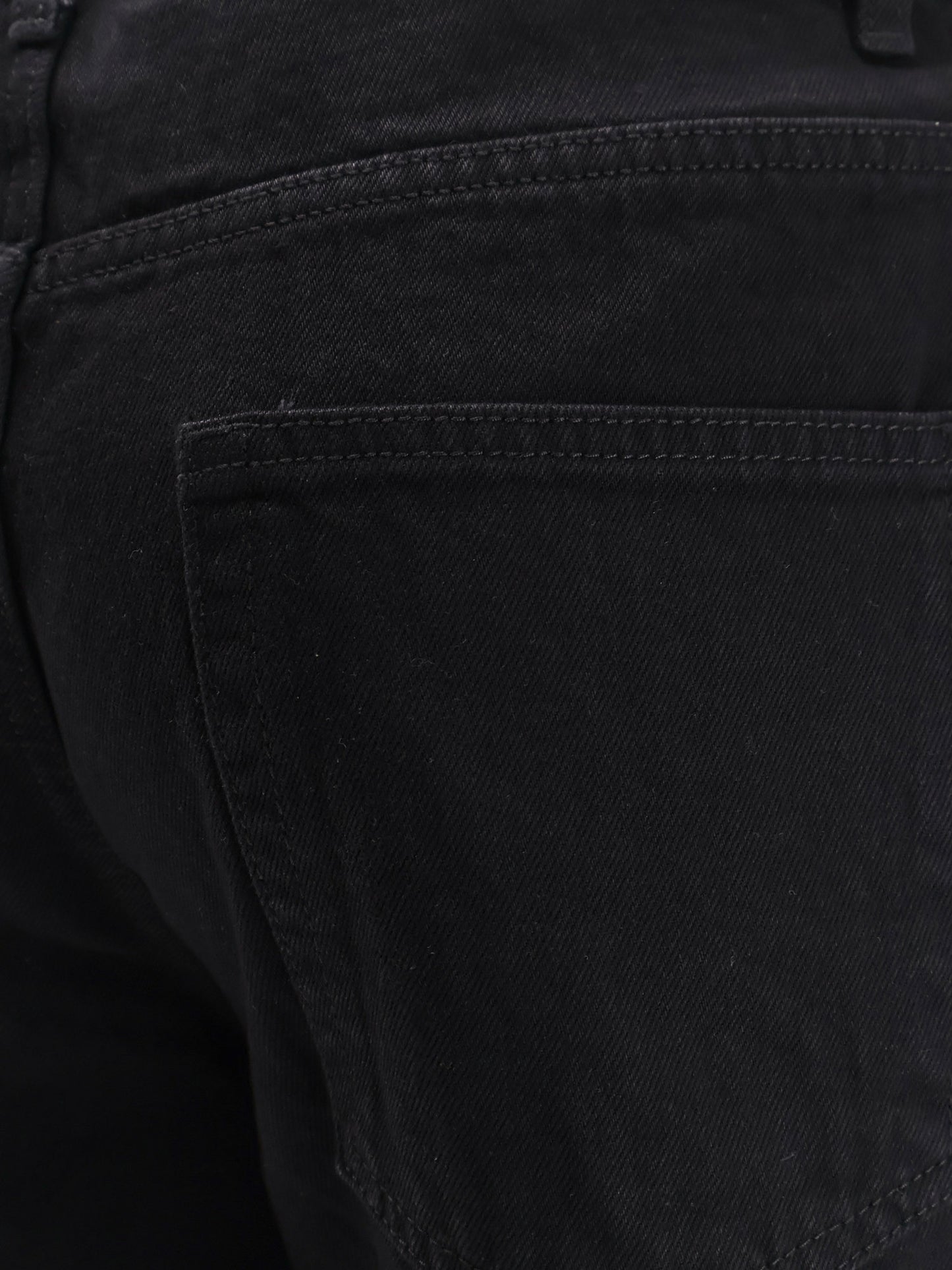 Straight fit black denim trousers