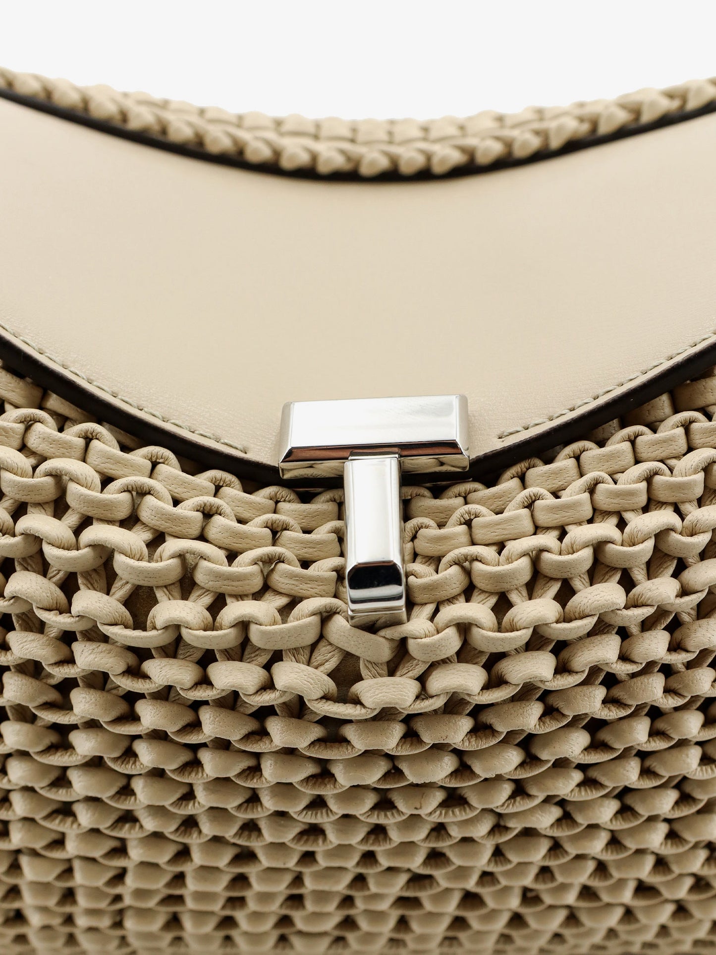 T-Lock woven leather clutch