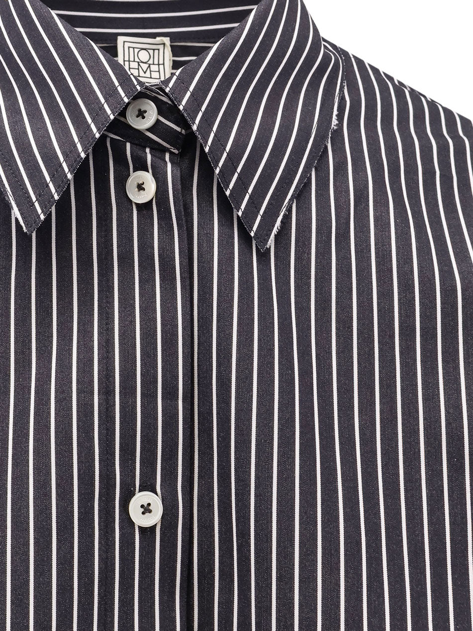 Vestito corto Striped Kimono-Sleeve Shirtdress