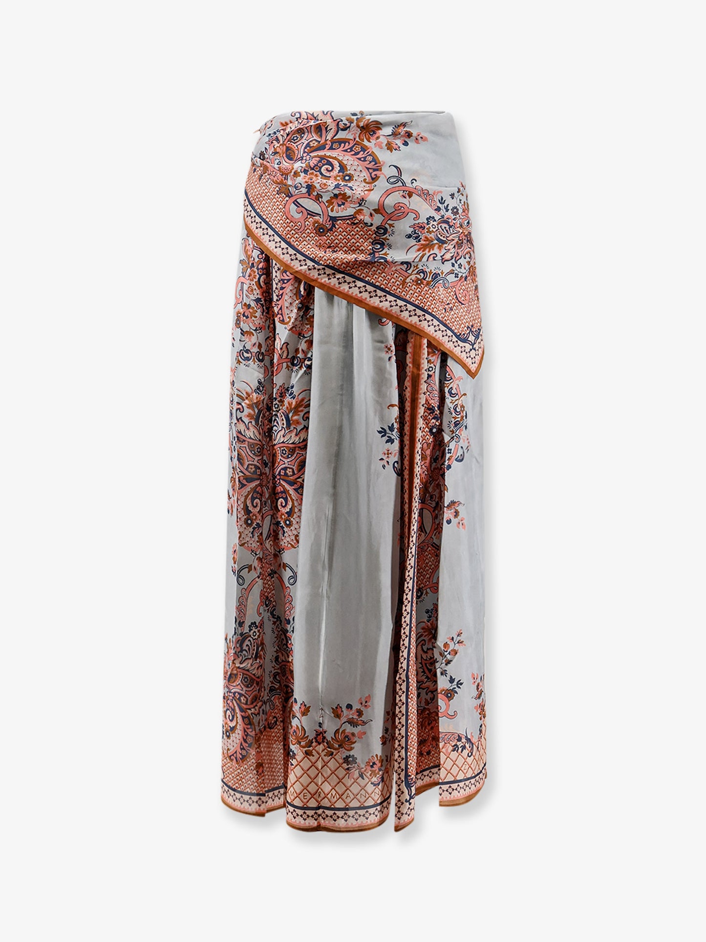 Aster silk midi skirt with paisley print