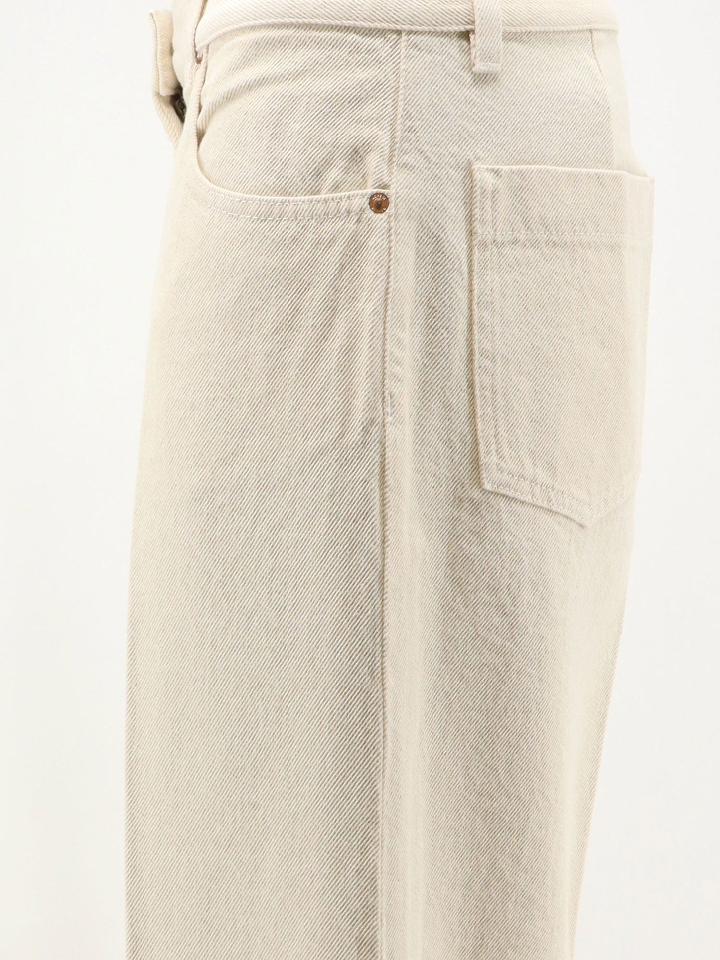 Denim trousers with back logo patch