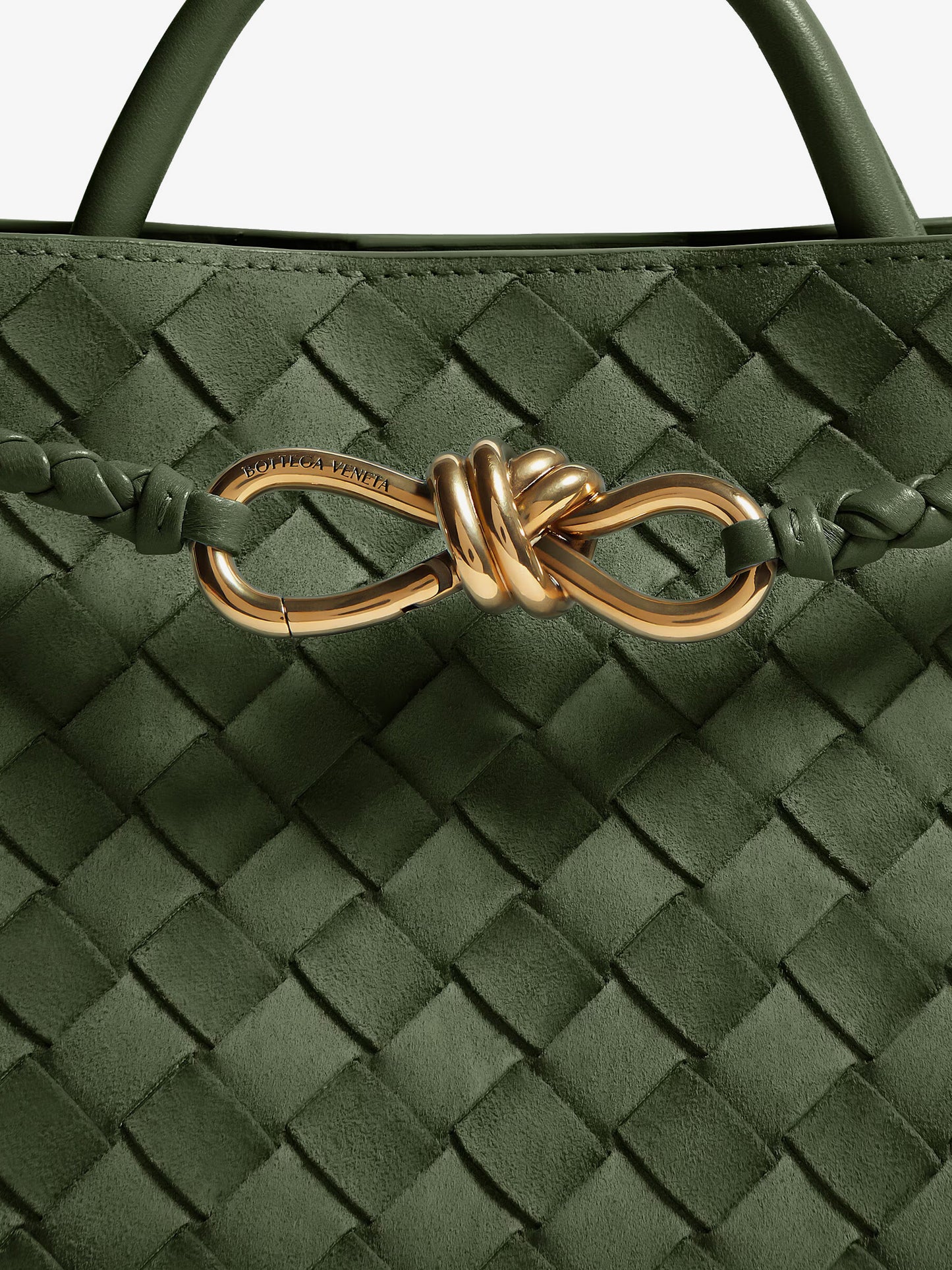 Borsa a mano Small Andiamo in suede con motivo Intrecciato