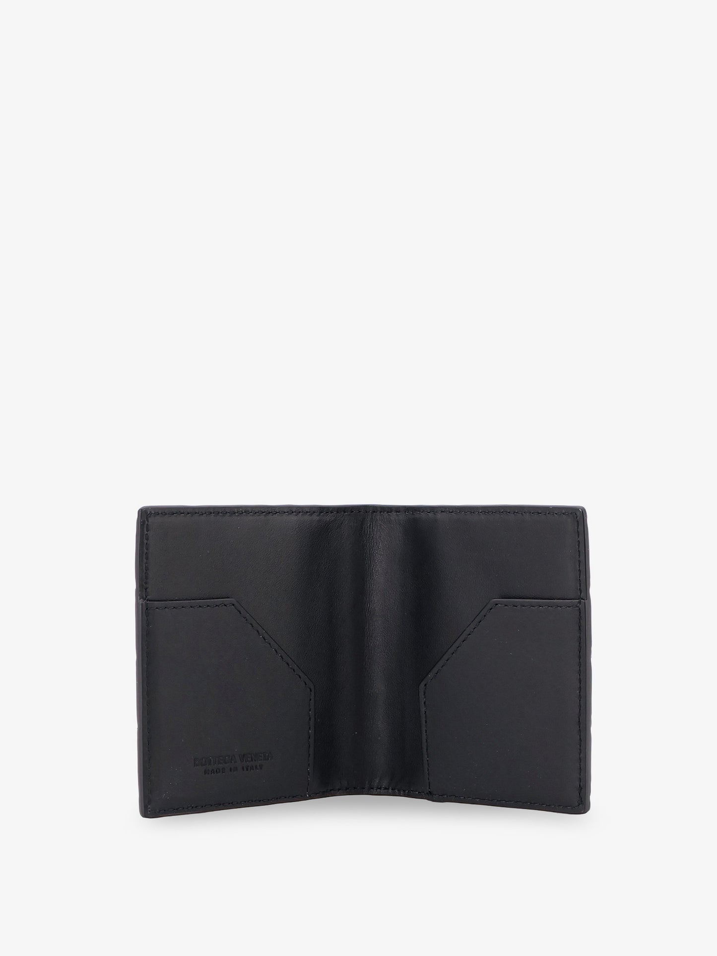 Leather card holder with Intrecciato motif