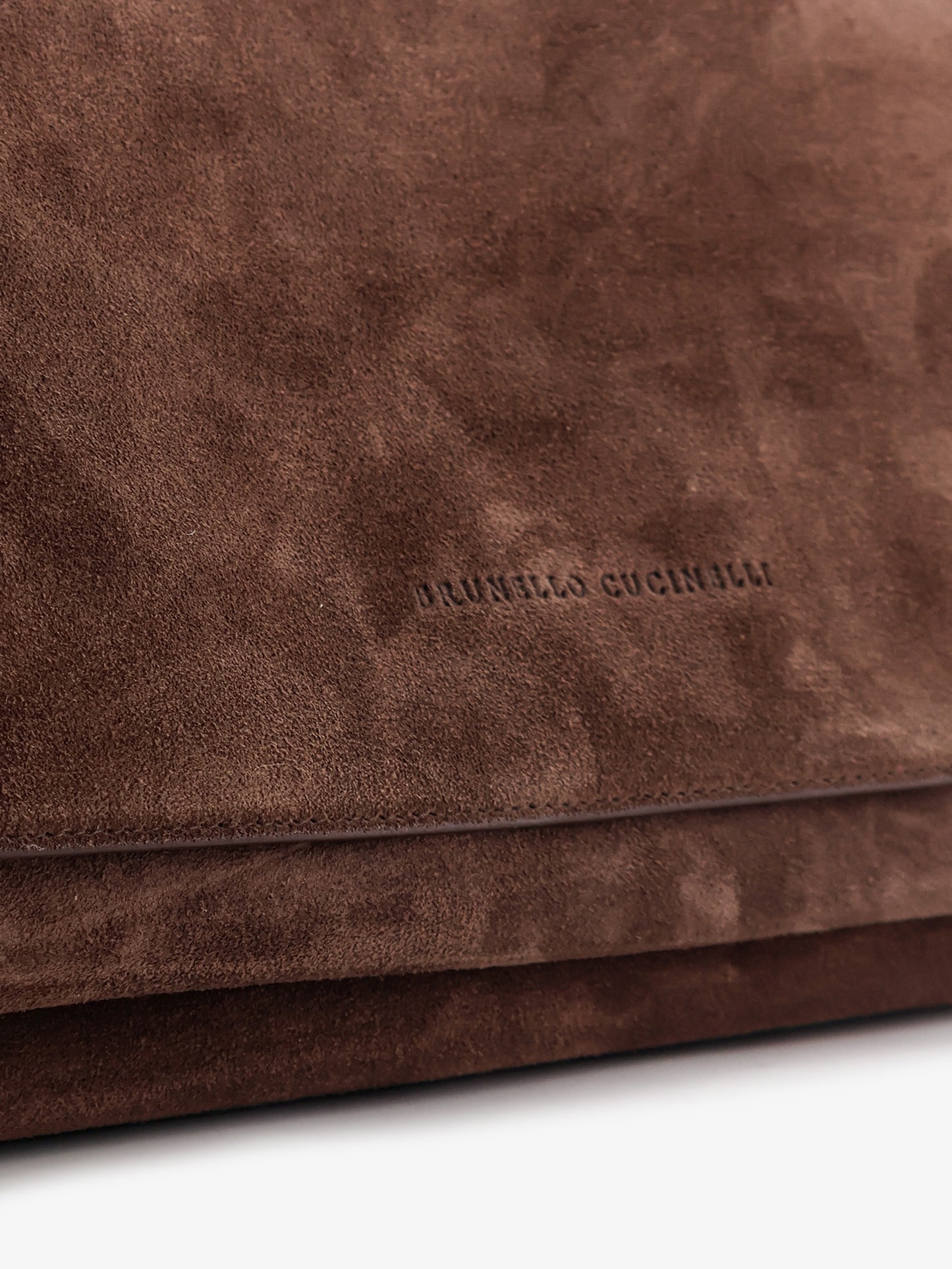 Suede crossbody bag with Monili details