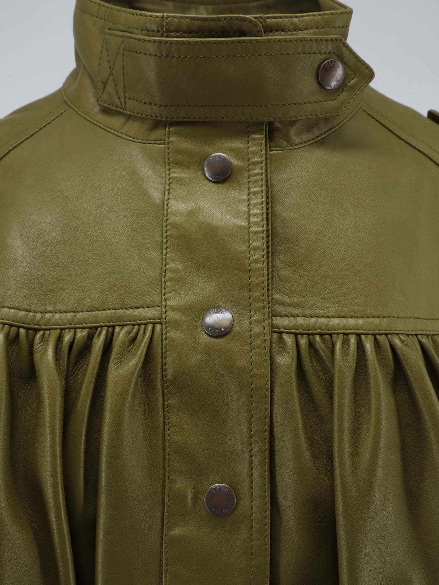 Crop fit leather jacket