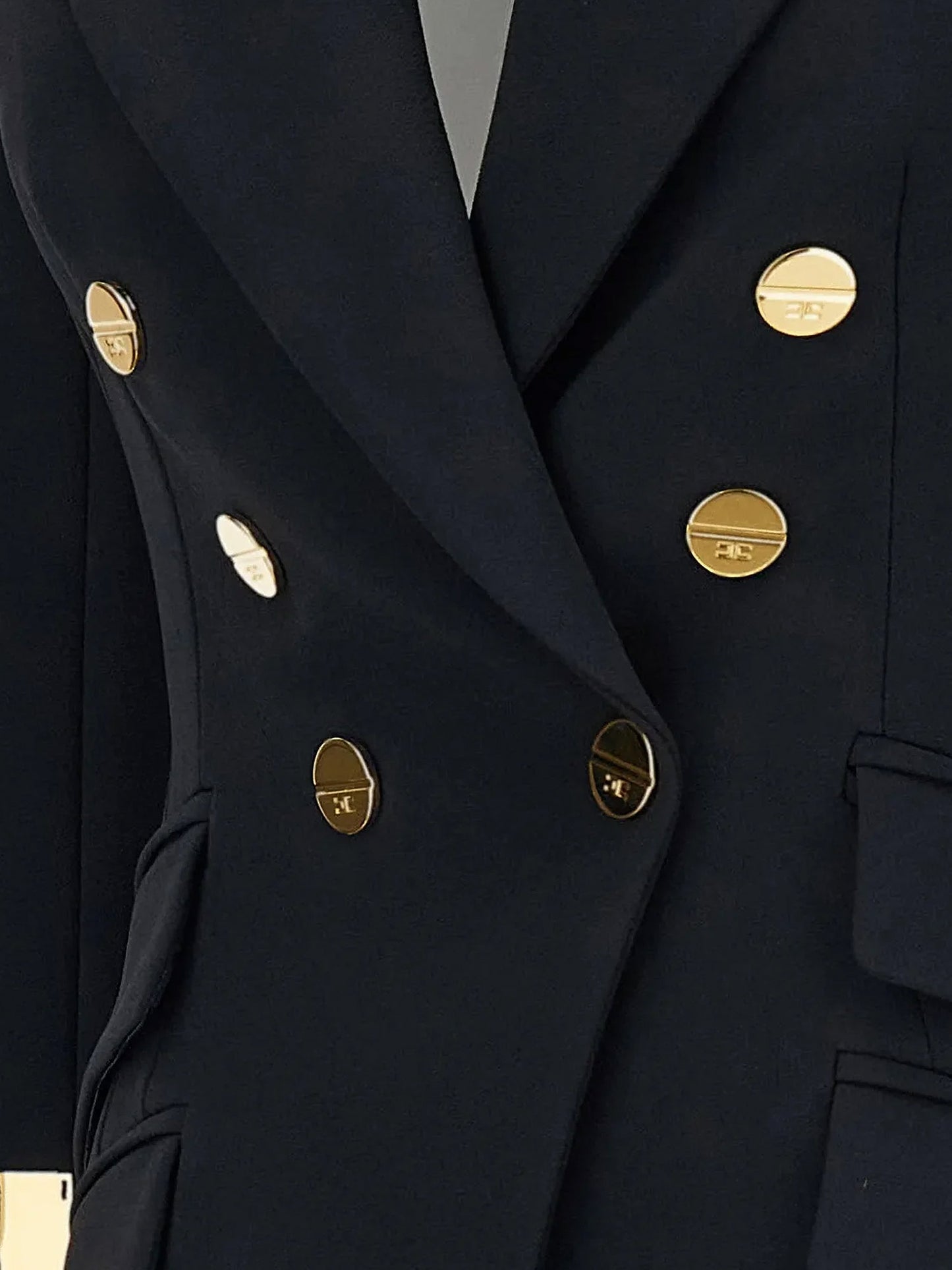 Double-breasted blazer with Monogram gold metal details