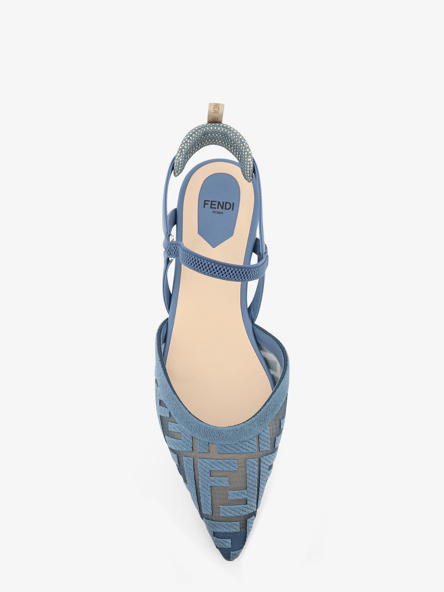 Slingback flat Colibrì Lite in mesh con ricamo FF