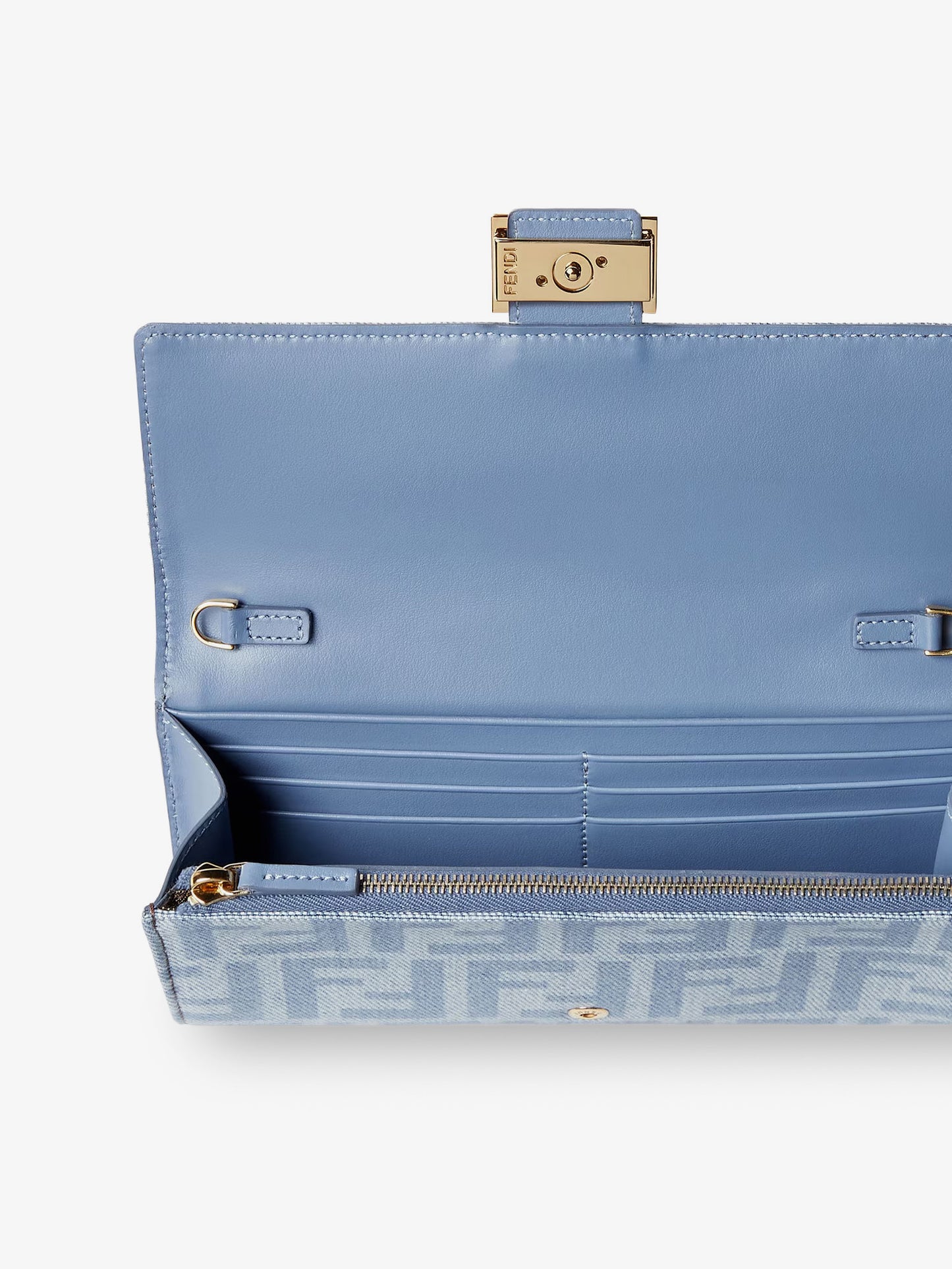 Baguette Continental canvas crossbody bag with all-over FF motif