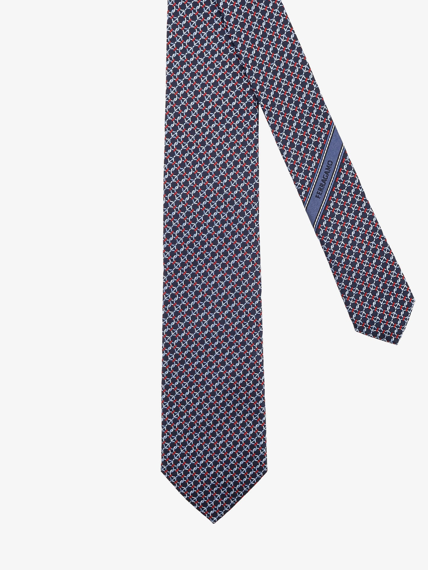 Crema silk tie with Intreccio print