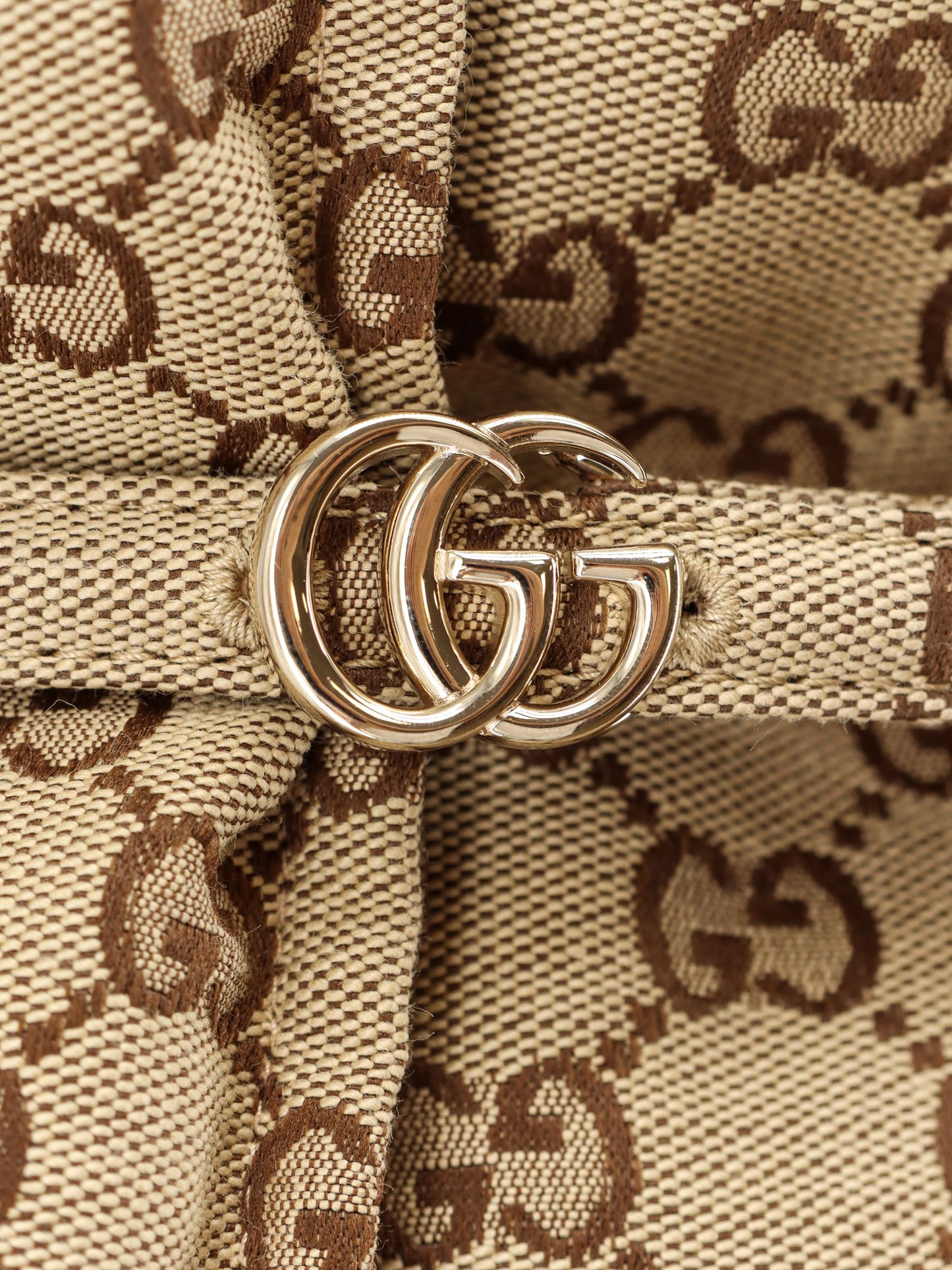 GG Fabric padded jacket with belt