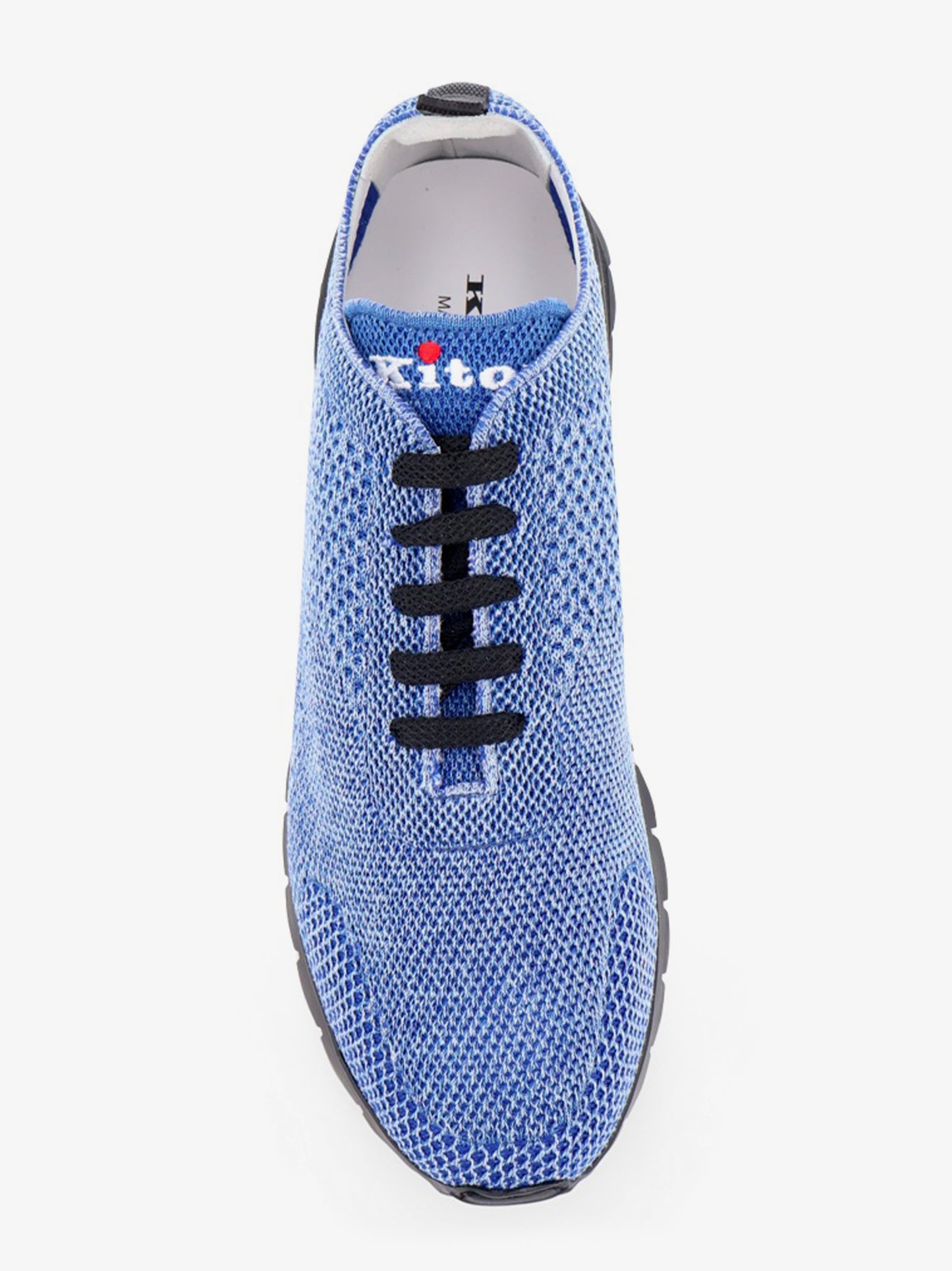 Knitted fabric sneakers with embroidered logo