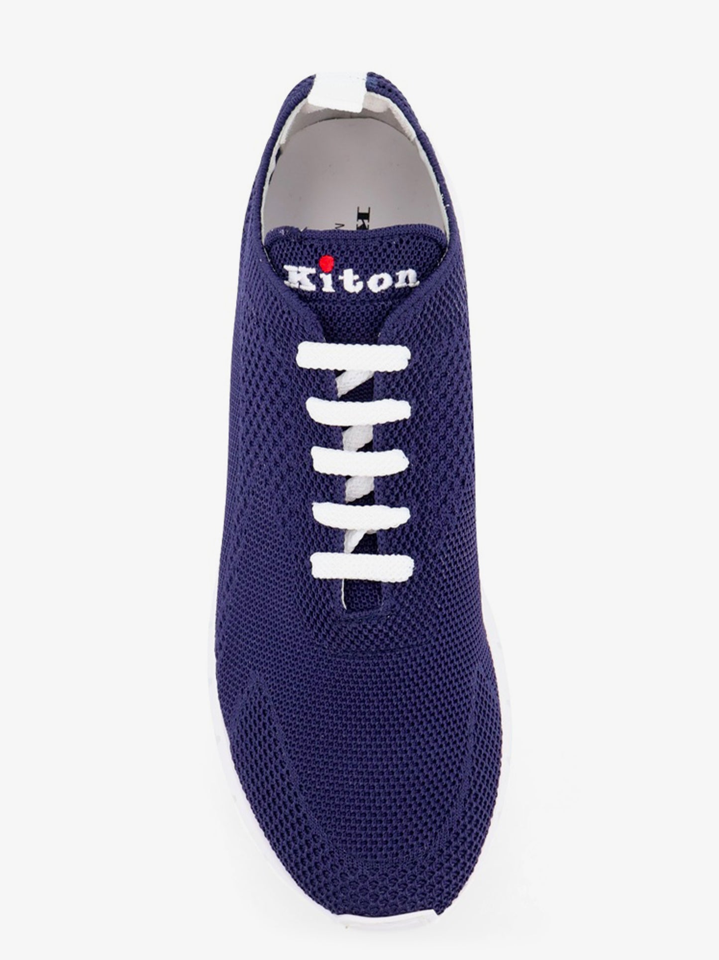 Knitted fabric sneakers with embroidered logo