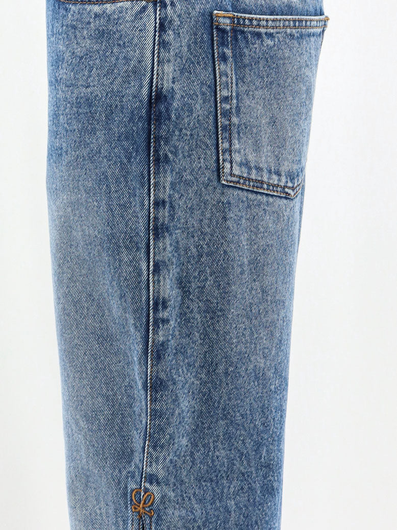 Paula's Ibiza- Blue denim jeans with side embroidered logo