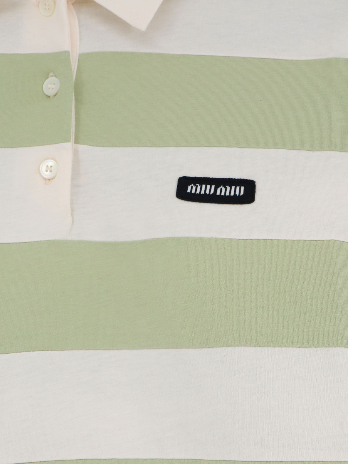 Cotton polo shirt with striped pattern