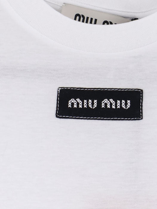 Cotton T-shirt with embroidered logo on the front