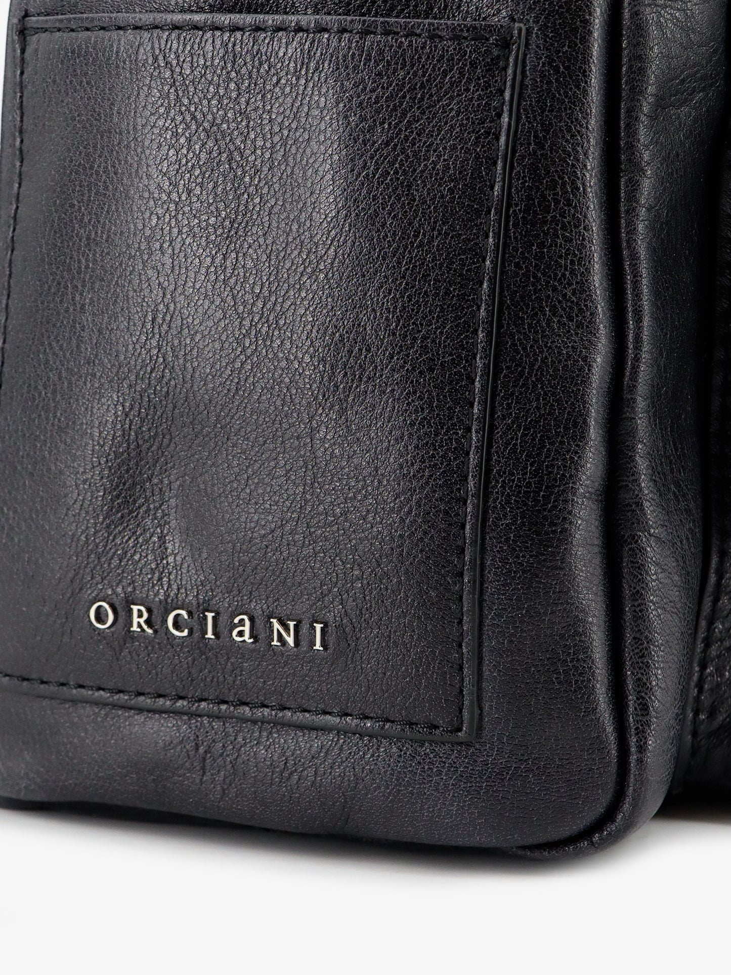 Leather backpack with Logo