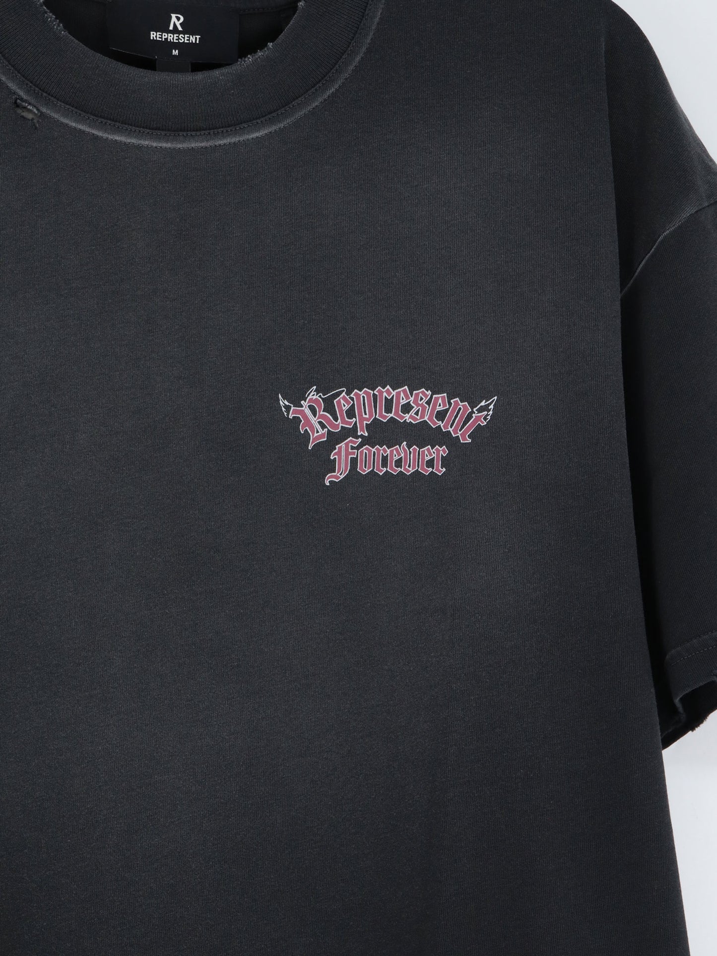 Used-effect cotton T-shirt