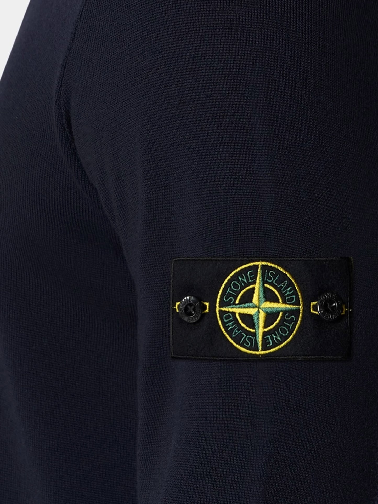 Wool sweater with side logo patch