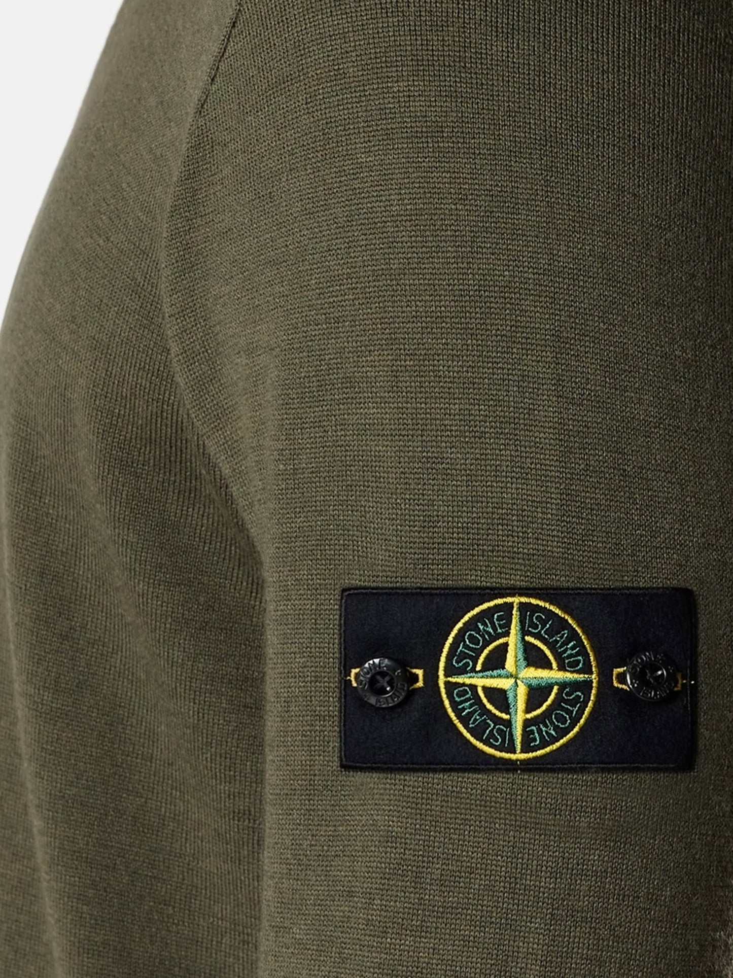 Wool sweater with side logo patch