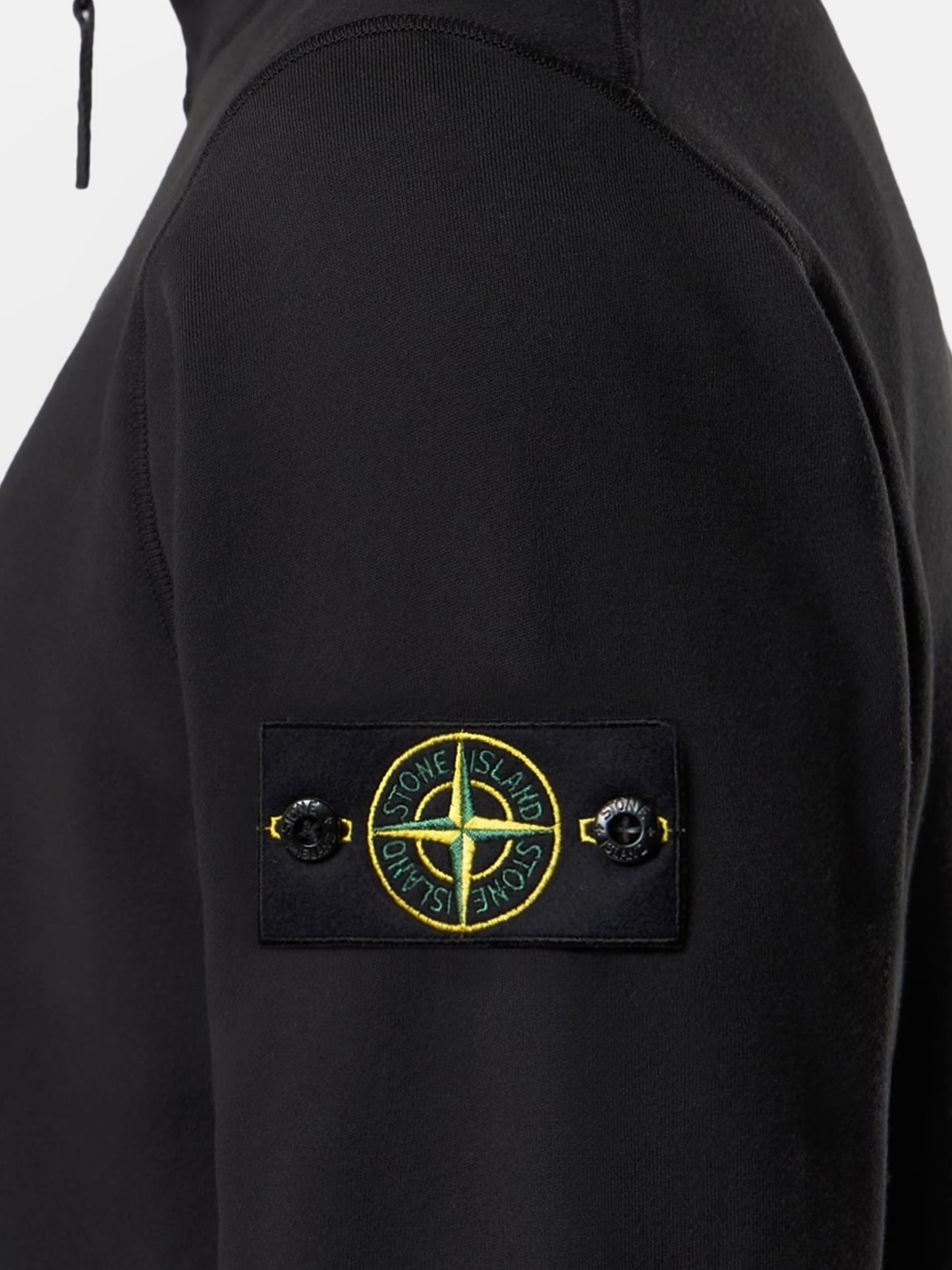 Cotton sweatshirt with side logo patch