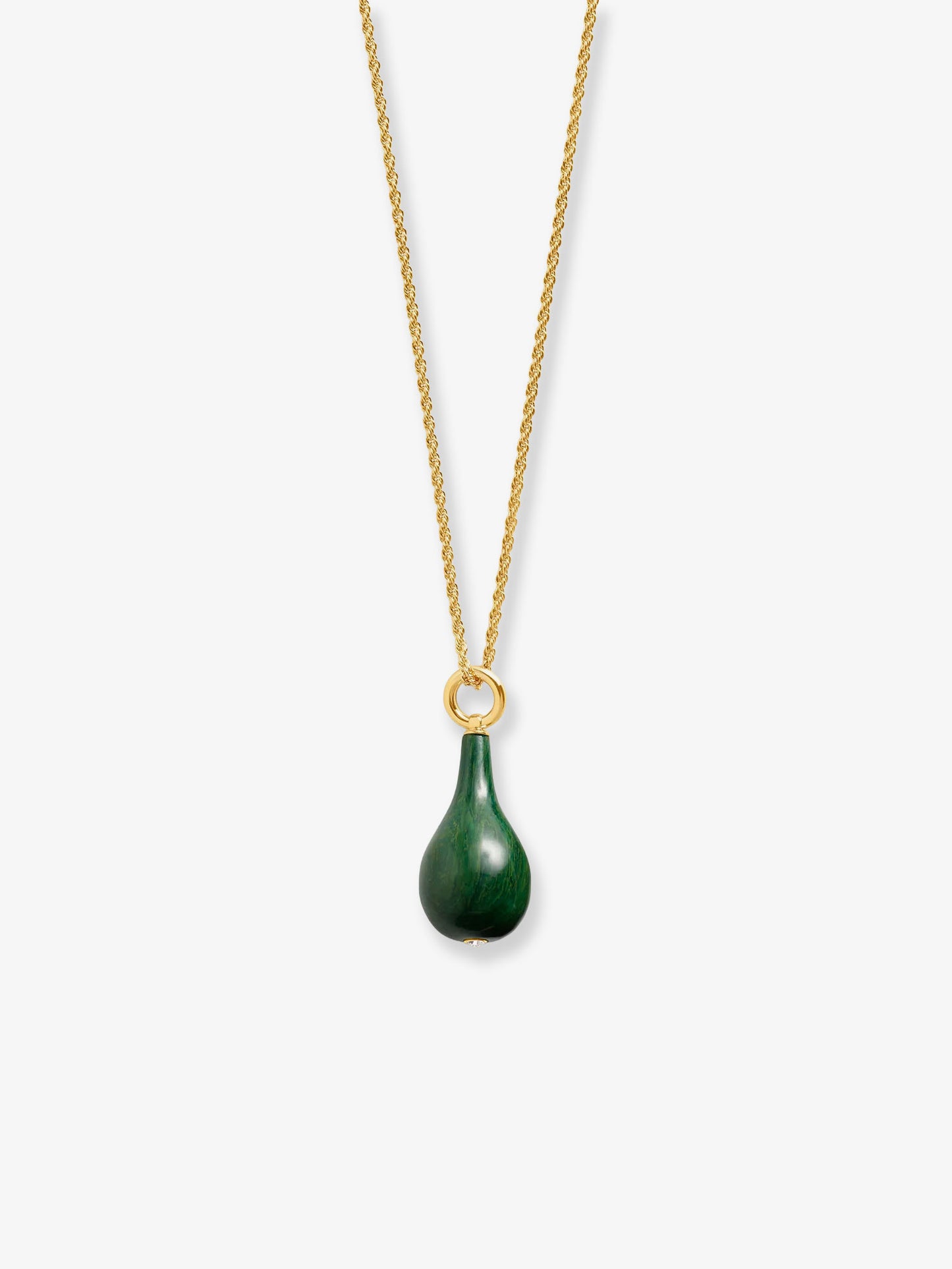 Medium jade drop necklace