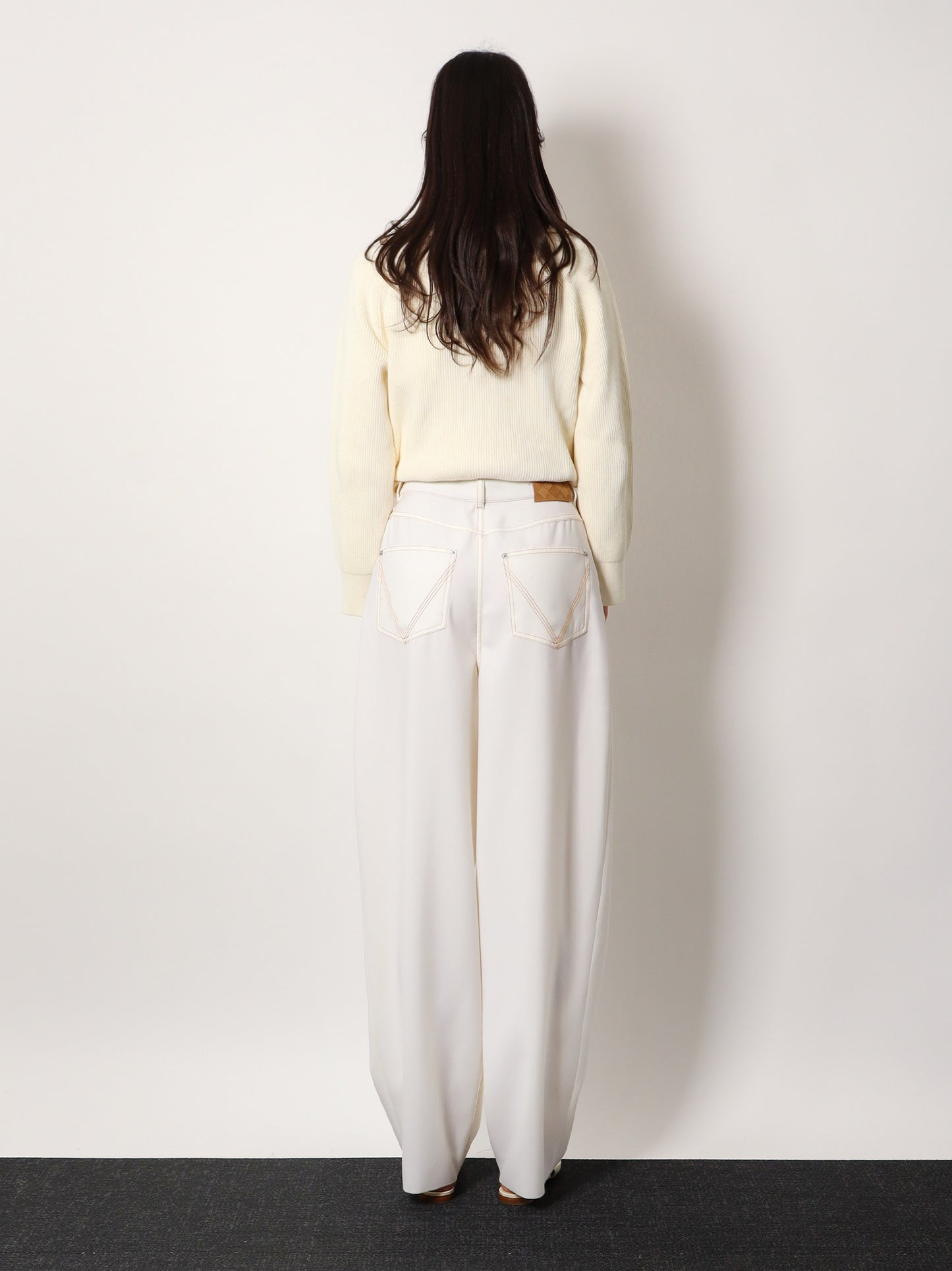 Wool wide leg trousers