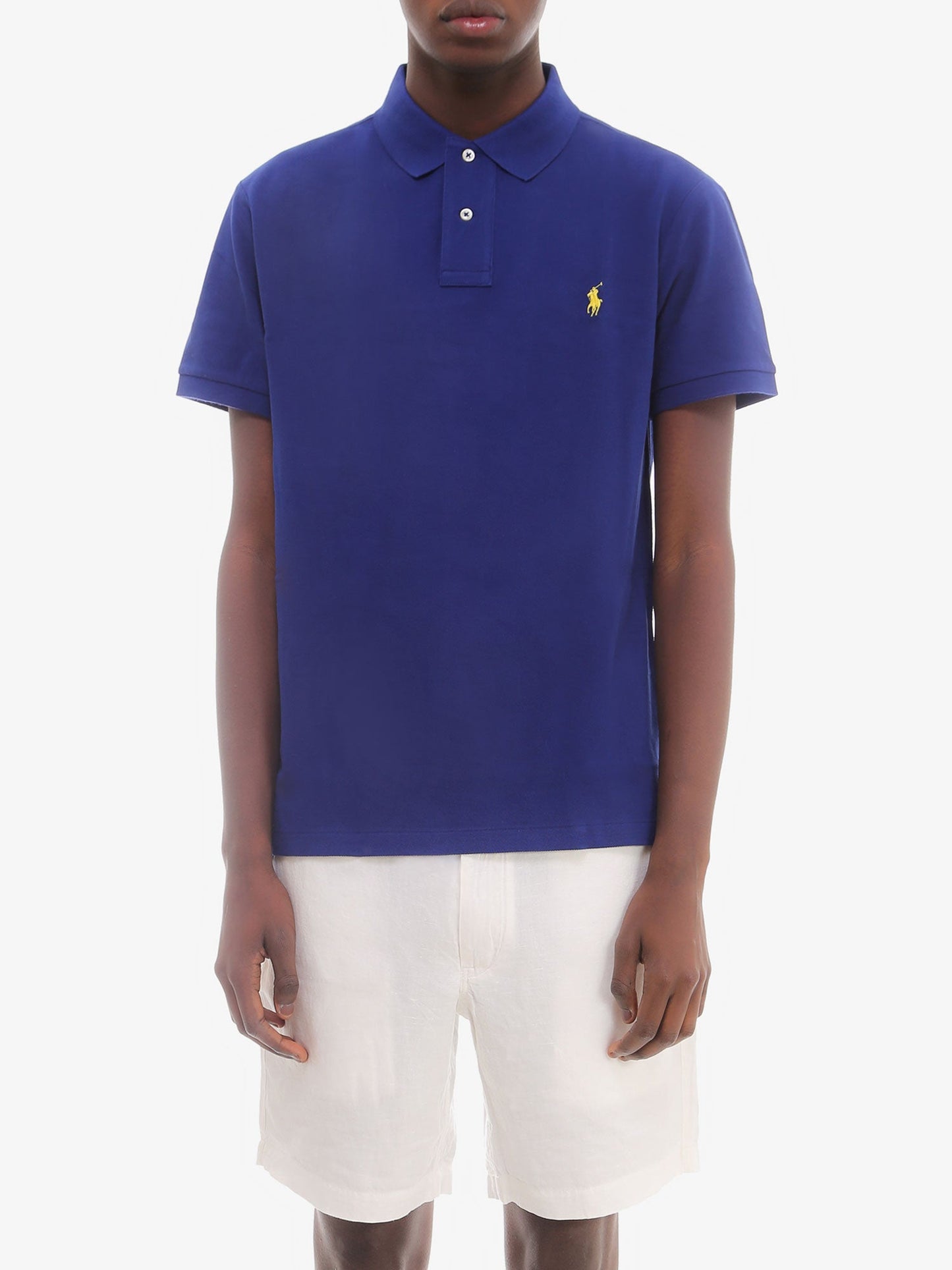 Maglia polo in cotone con logo ricamato
