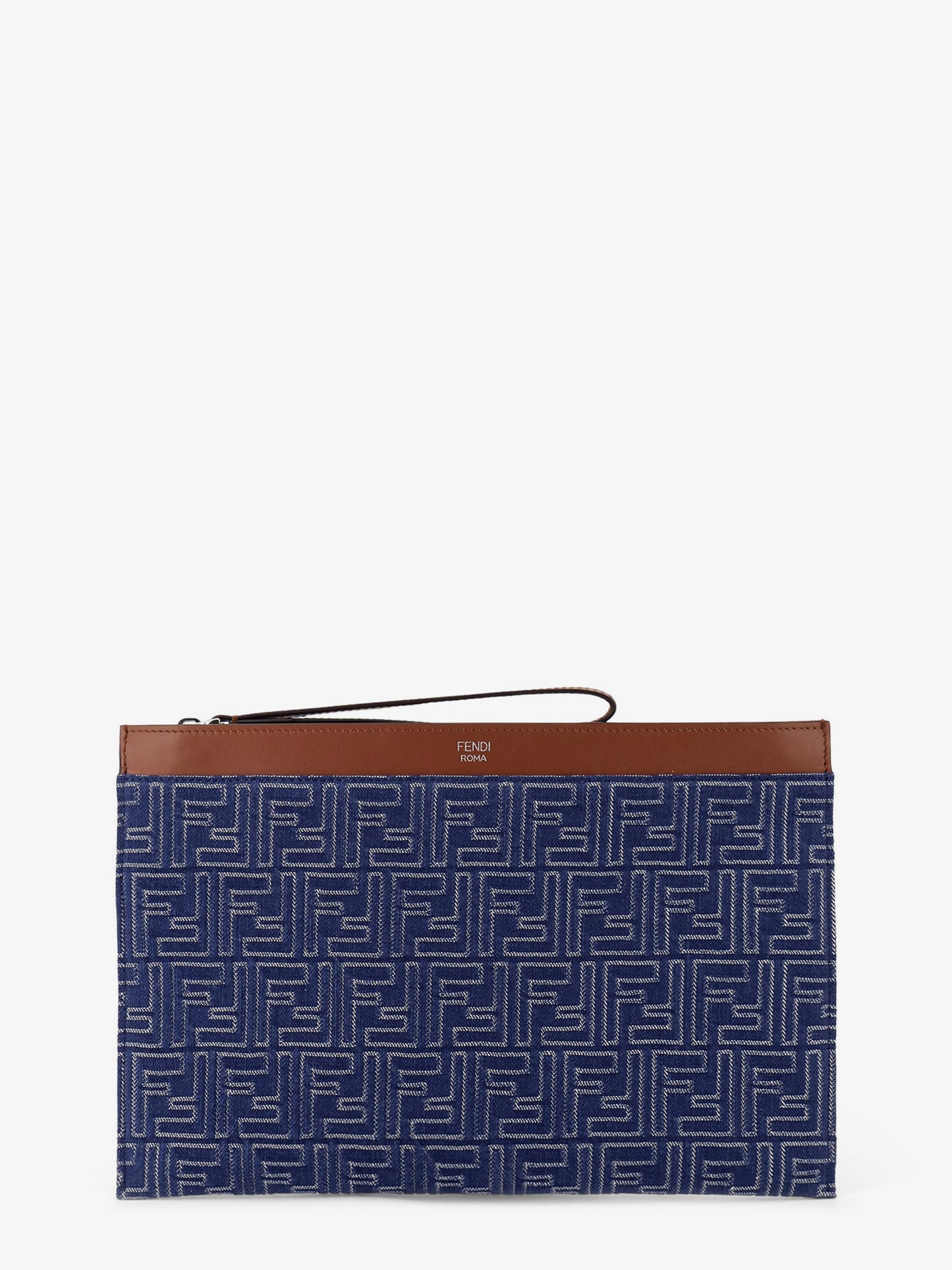 Pochette in denim FF Jacquard