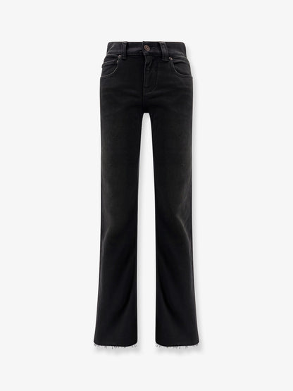 Denim trousers with frayed edges thumbnail