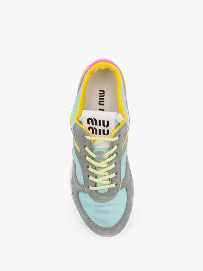 Gymnasium low-top technical fabric and suede sneackers thumbnail