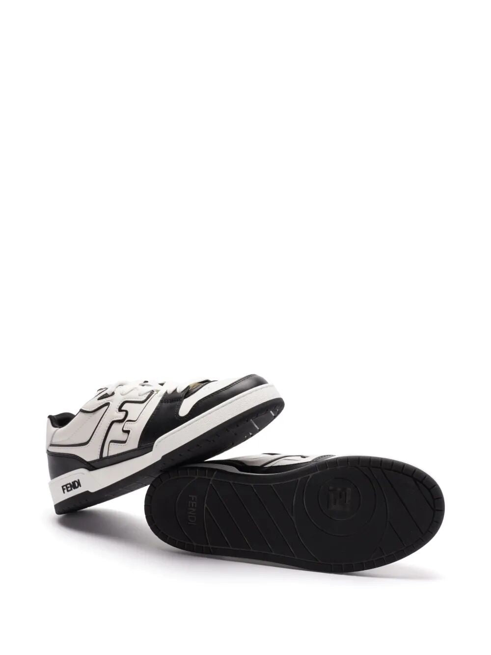 Leather sneakers with ff lateral logo