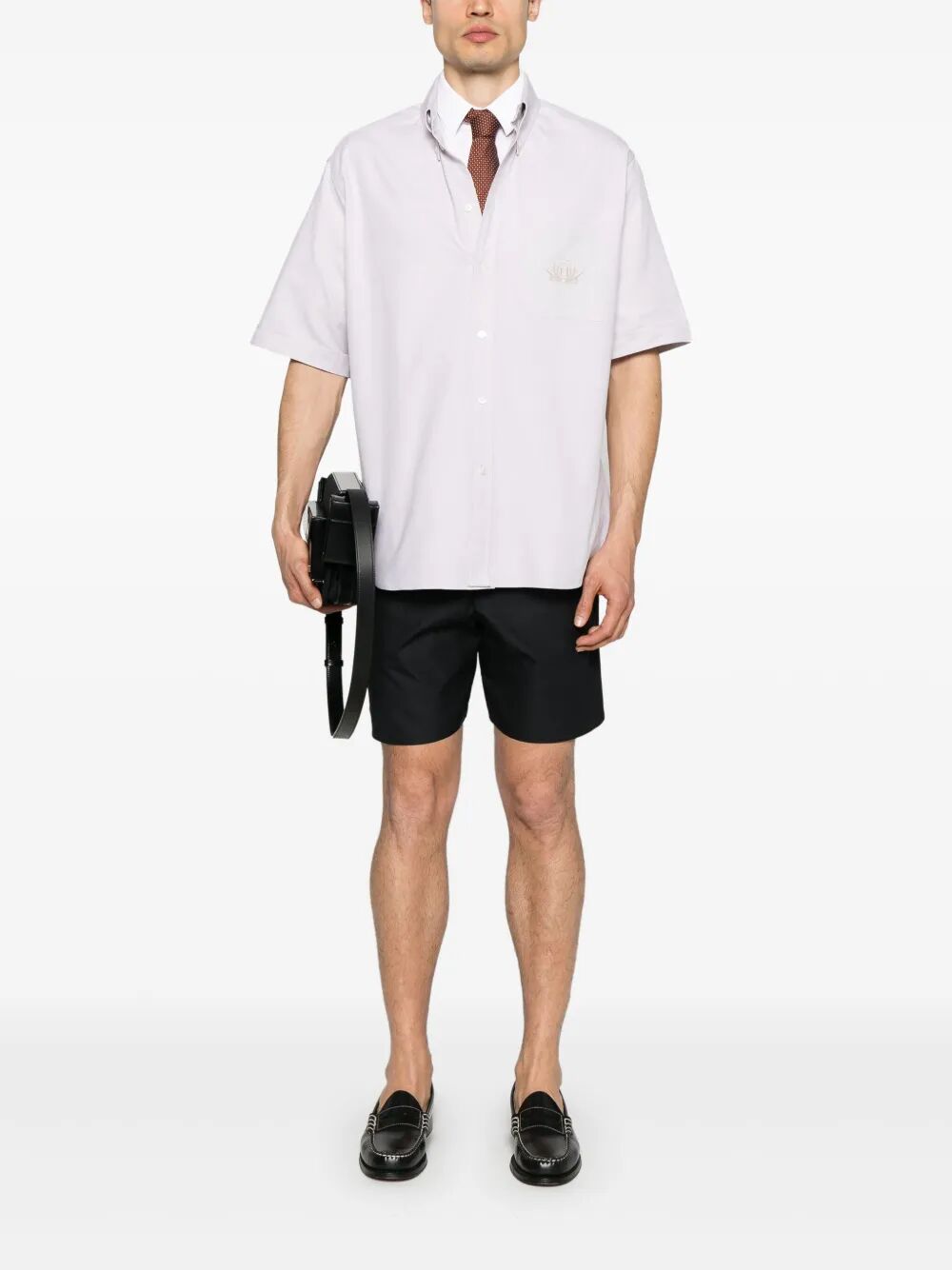 Oxford shirt with Fendi crest embroidery