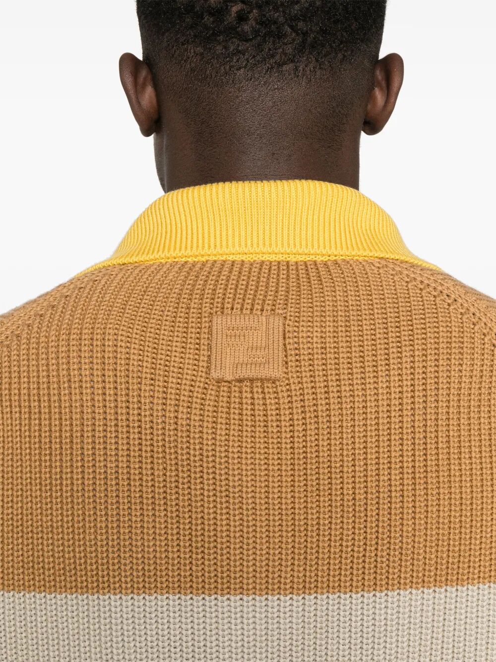 Striped cotton polo shirt with Fendi club coat of arms
