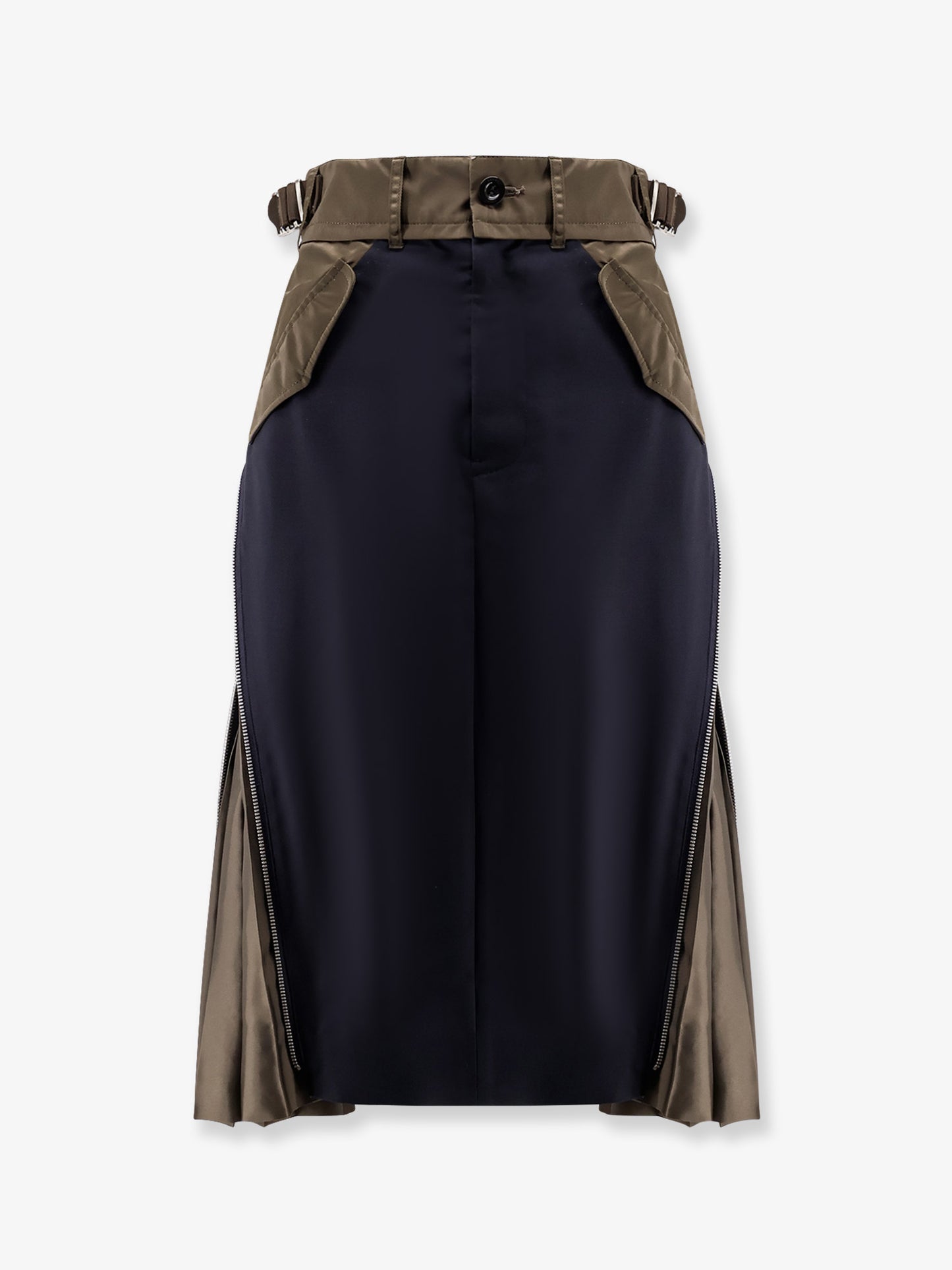 Nylon and wool midi skirt