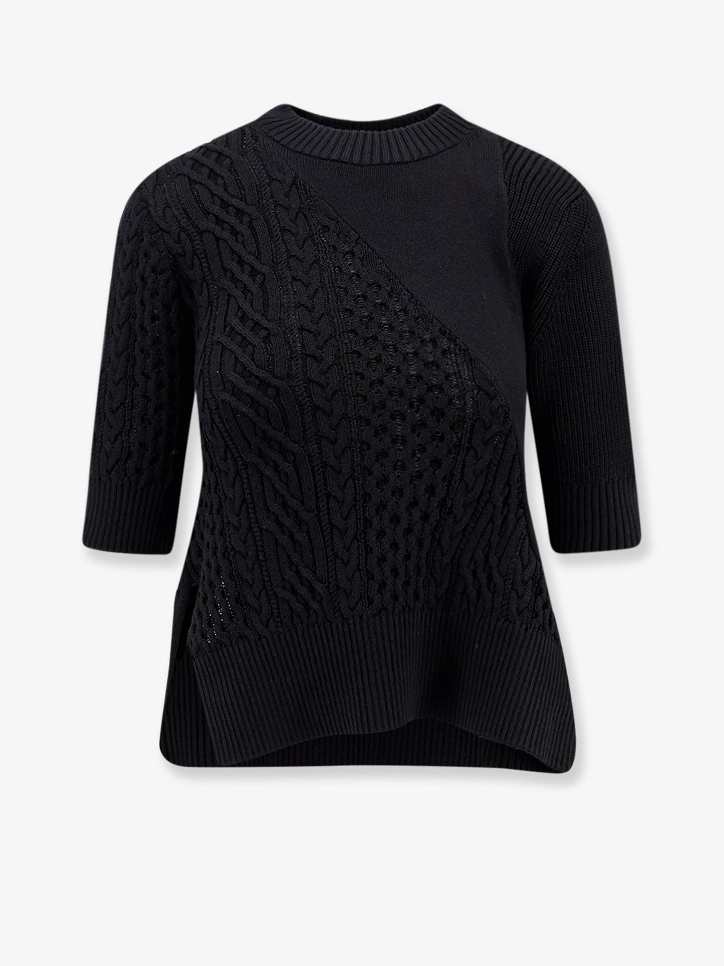 Maglia asimmetrica in misto cotone