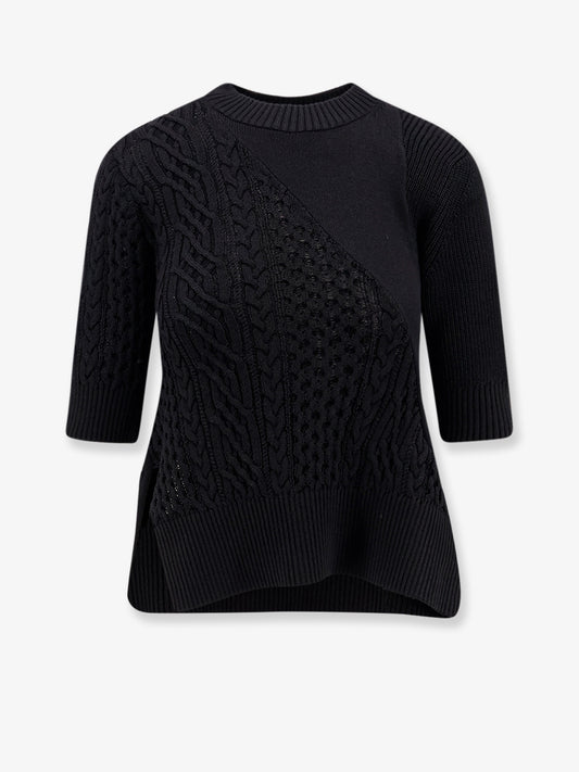 Cotton blend asymmetrical sweater