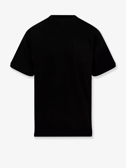 T-shirt in cotone con inserti in nylon