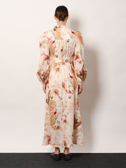 Ascension Plunge linen Midi Dress thumbnail