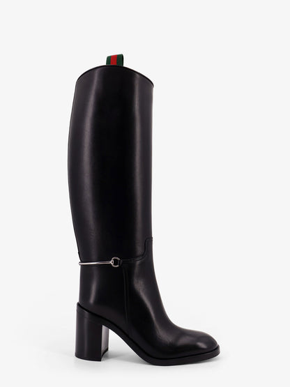 Leather boots with slim Horsebit detail thumbnail