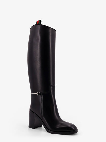 Leather boots with slim Horsebit detail thumbnail