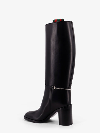 Leather boots with slim Horsebit detail thumbnail