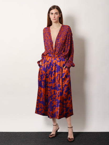 Soni skirt in printed viscose thumbnail
