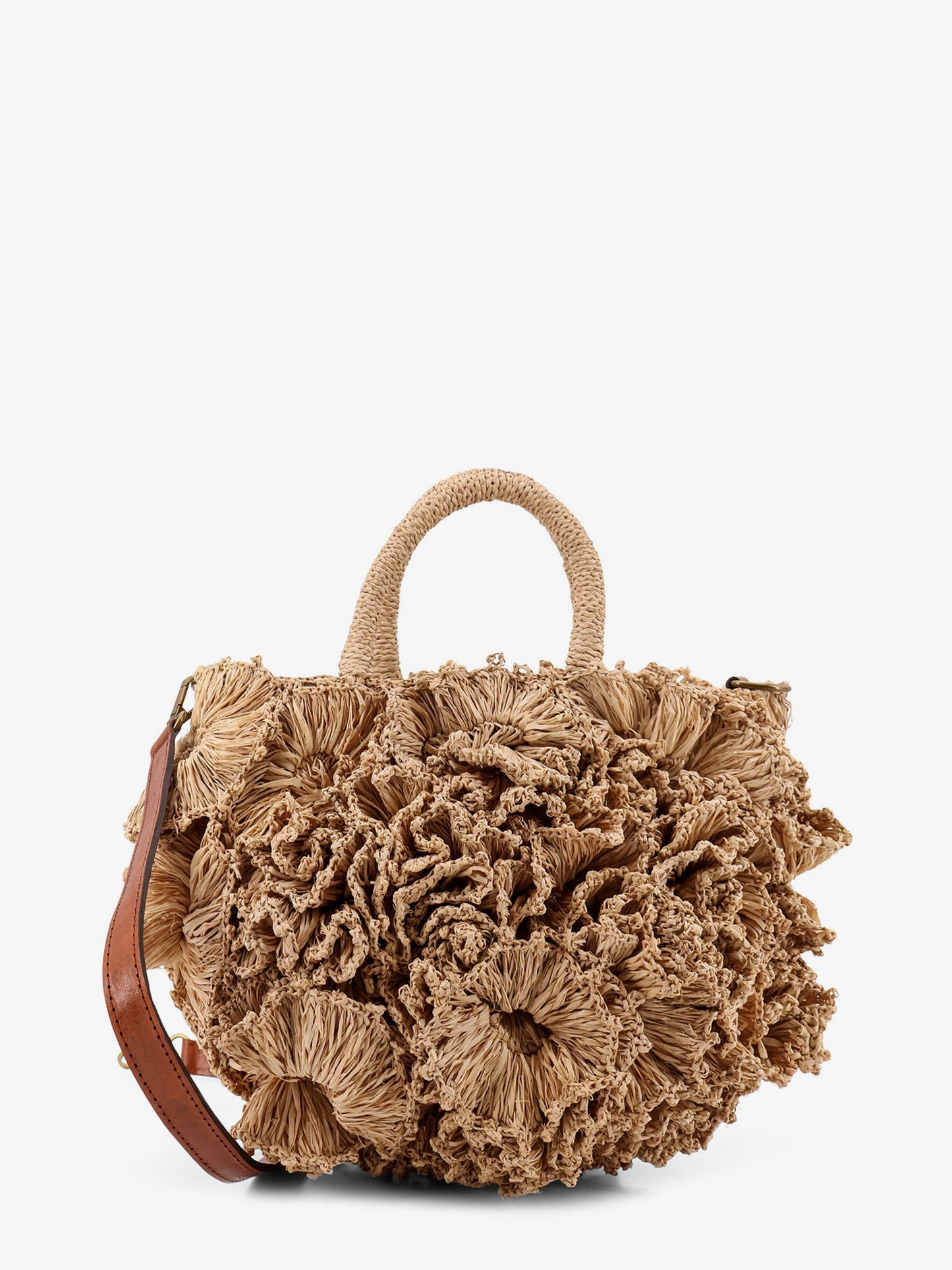 Coral Raffia crossbody bag