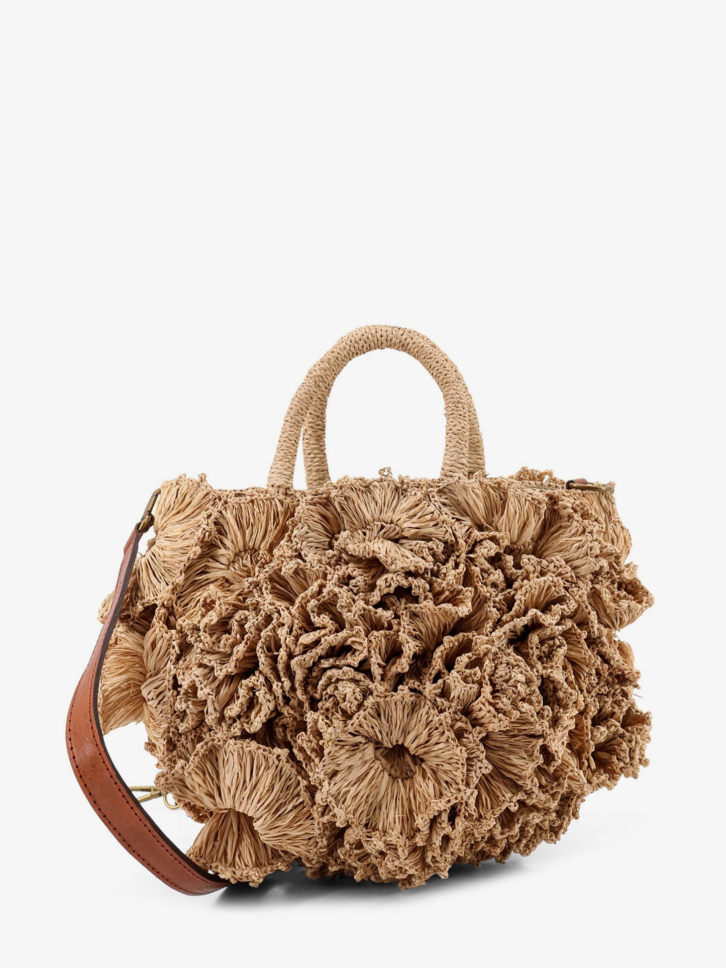 Coral Raffia crossbody bag