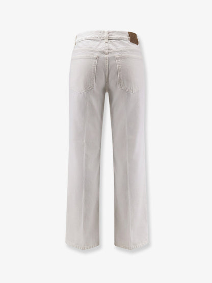 White denim trousers with flared bottom thumbnail