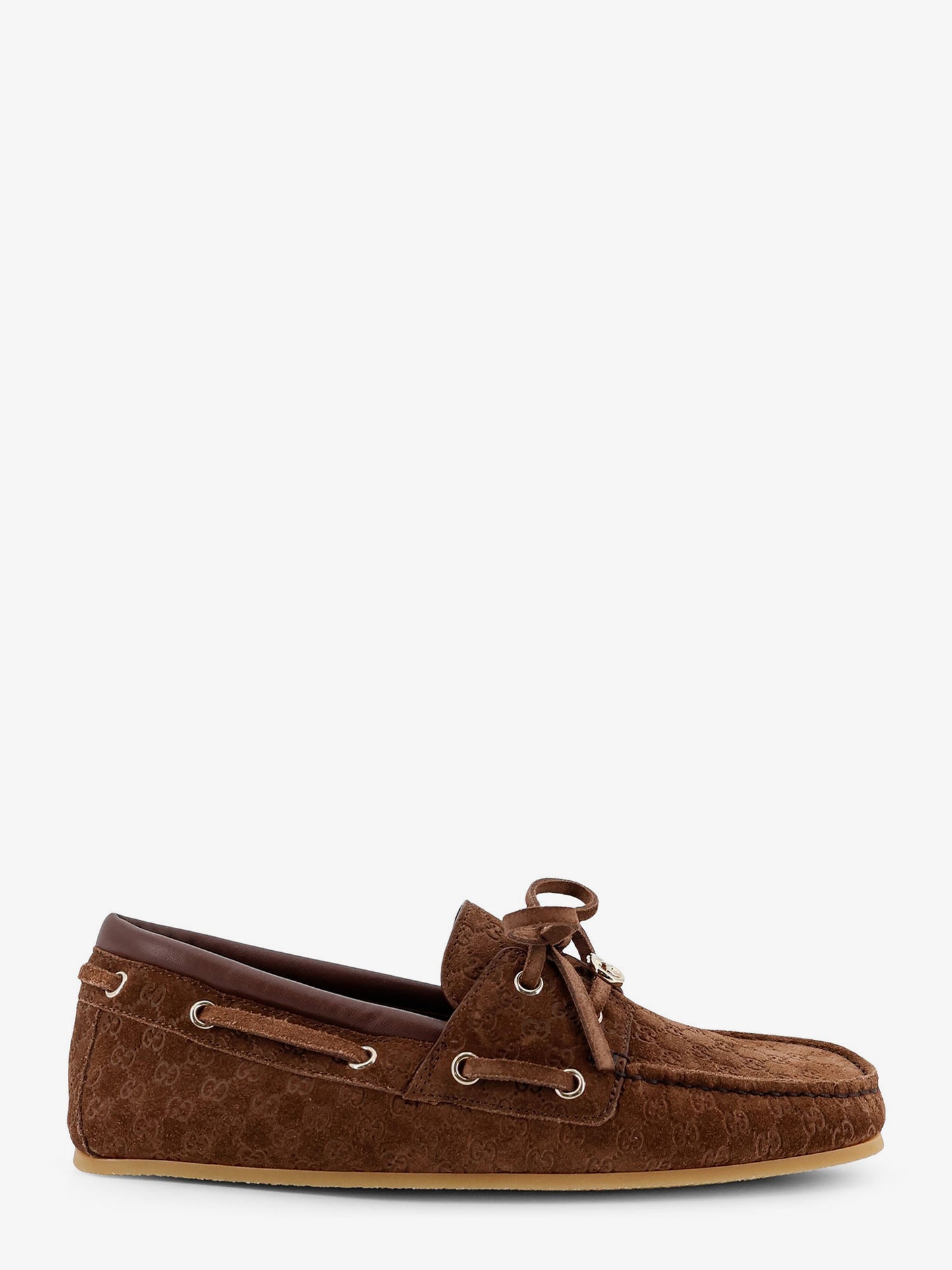 Mocassini in suede con logo GG all-over