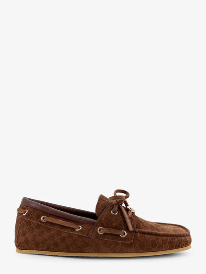 Mocassini in suede con logo GG all-over thumbnail