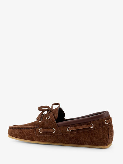 Mocassini in suede con logo GG all-over thumbnail