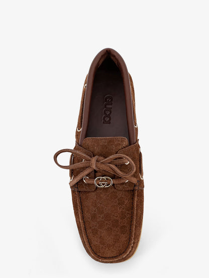 Mocassini in suede con logo GG all-over thumbnail